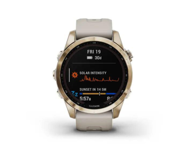 GARMIN Fenix 7S Sapphire Solar Kremowozloty tytan z jasnopiaskowym paskiem 010-02539-21 - 1467053 - zdjęcie 9